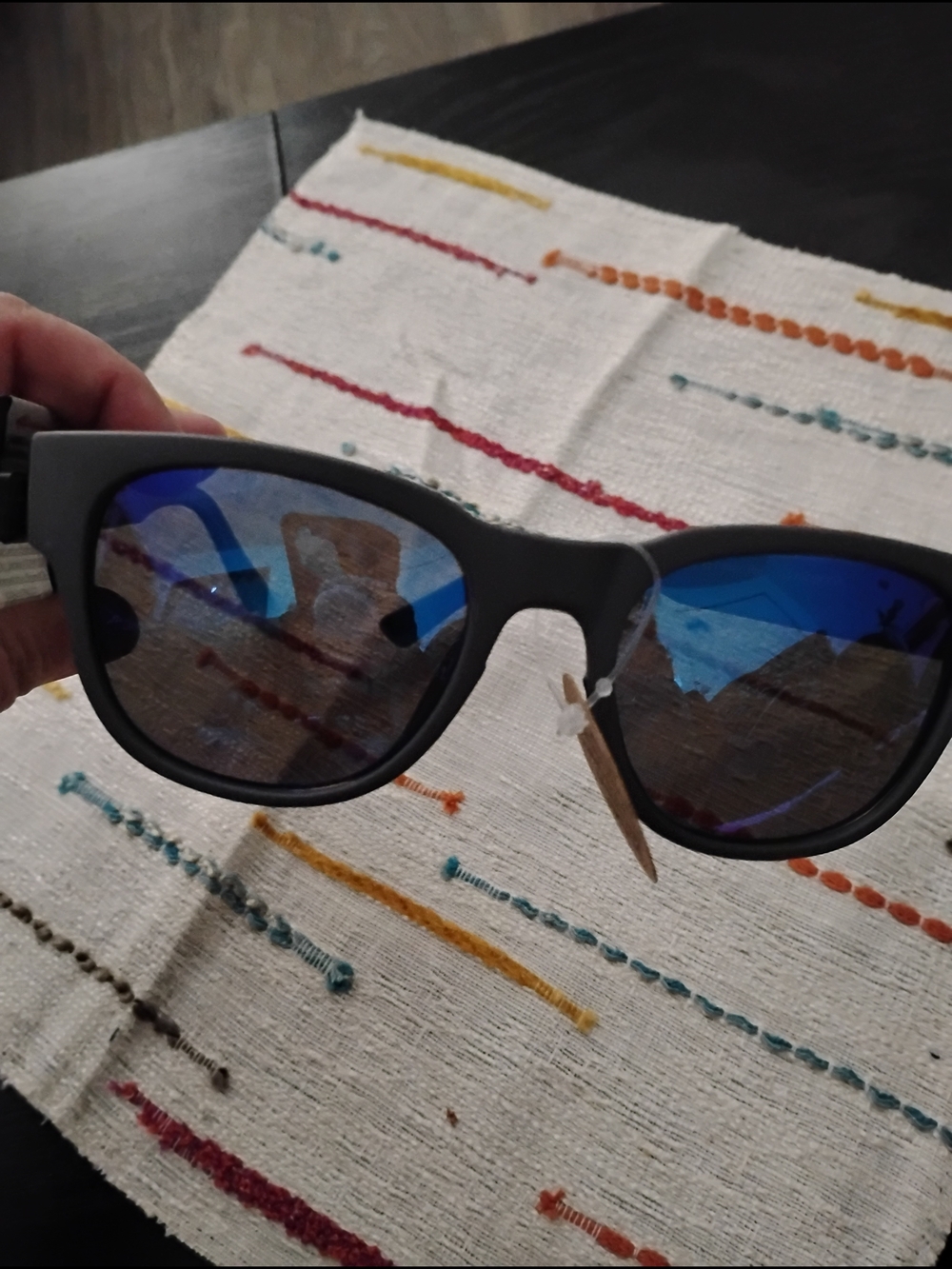 Dockers Matte Black Sunglasses w/ Blue Mirrored Lenses